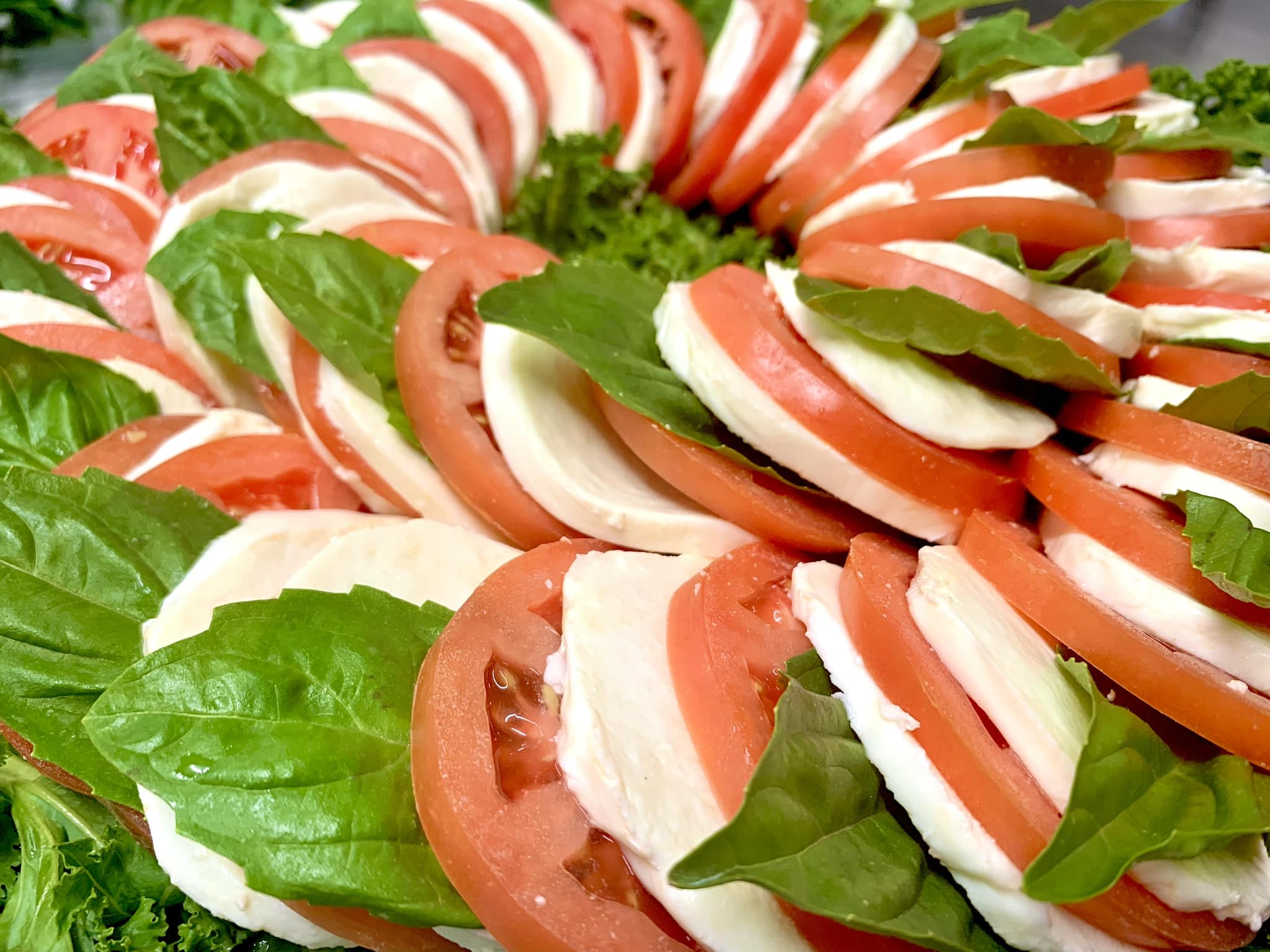 Caprese salad with tomatoes mozzarella and basil